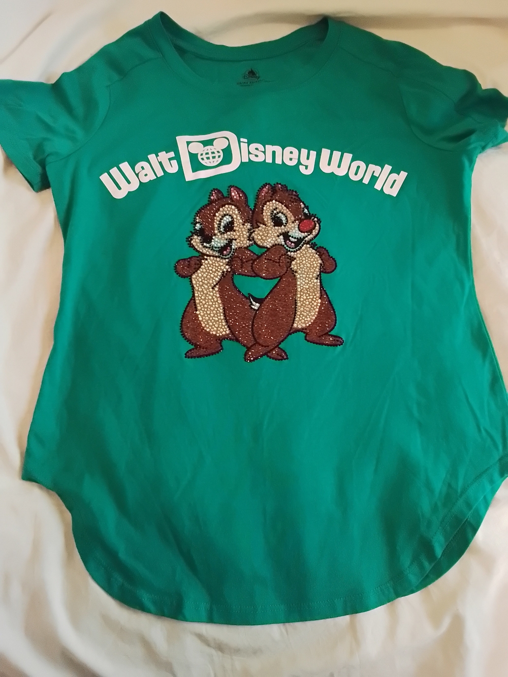 Disney Teal Walt Disney World Chip 'n' Dale Sequin Tee